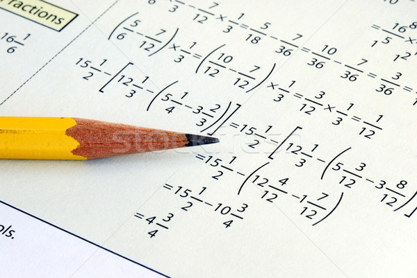 Ilkokul matematik kalem çalışma sayılar öğretim Stok fotoğraf © johnkwan