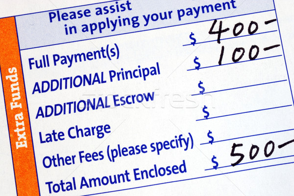 Fill in the monthly mortgage payment coupon Stock photo © johnkwan