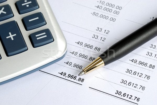 Stock photo: Check the bank statement and balance the account