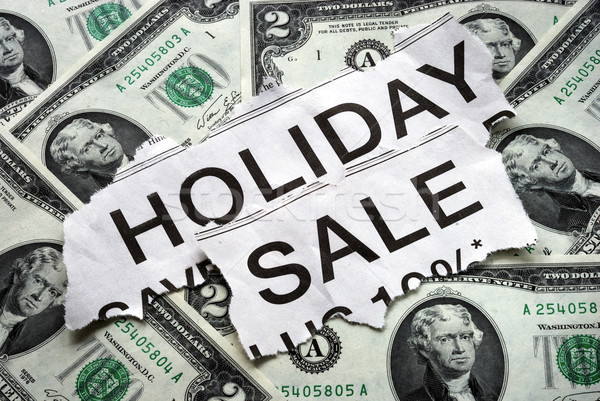 Holiday on sale signs with some $2 dollar bills Stock photo © johnkwan