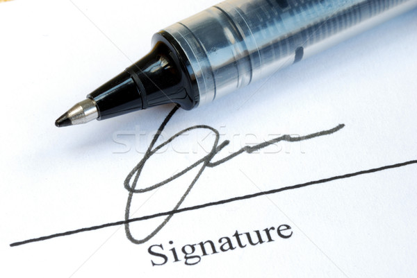 Podpisania nazwa papieru pióro strony pracy Zdjęcia stock © johnkwan