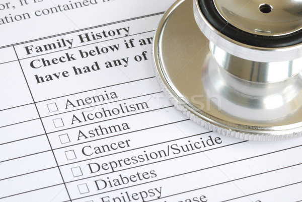 Fill out the family history section in the medical questionnaire Stock photo © johnkwan