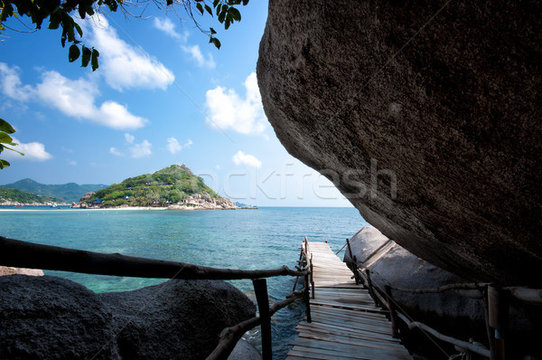 Hermosa muelle Tailandia isla cielo Foto stock © johnnychaos