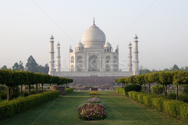 Taj Mahal Mausoleum Liebe Sonne Fluss Gold Stock foto © johnnychaos