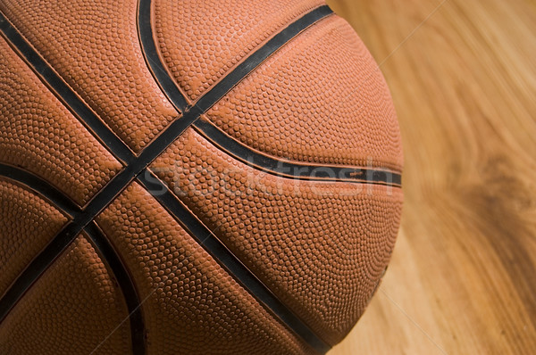 Kosárlabda fapadló közelkép textúra háttér sportok Stock fotó © johnnychaos