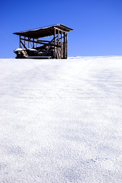 [[stock_photo]]: Montagnes · vieille · maison · neige · maison · arbre