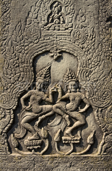 Relief in Angkor, Cambodia Stock photo © johnnychaos