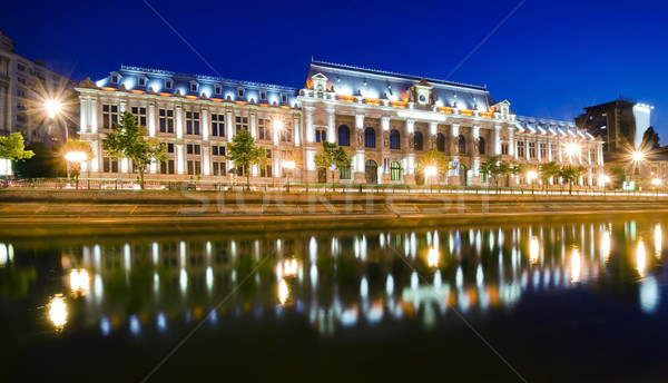 Bukarest éjszaka éjszakai jelenet igazság palota Romania Stock fotó © johny007pan