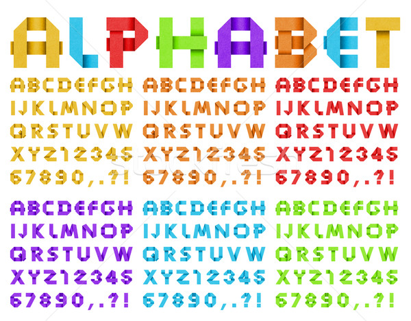 Alphabet from colored paper Stock photo © Johny87