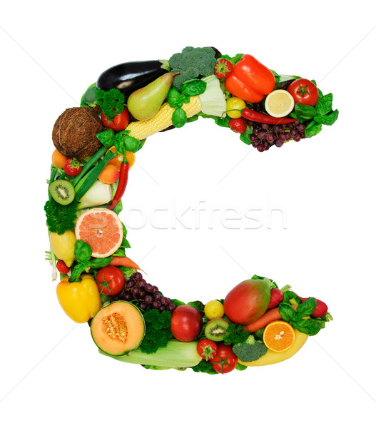 Gezonde alfabet brief verse groenten vruchten geïsoleerd Stockfoto © Johny87