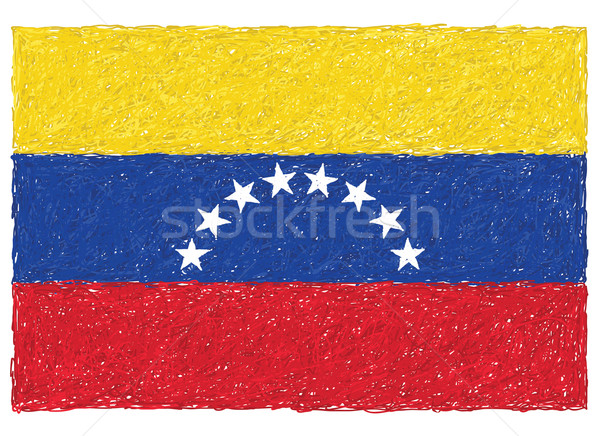 Stockfoto: Vlag · Venezuela · illustratie · achtergrond · Blauw