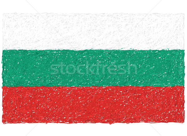 Zászló Bulgária kézzel rajzolt illusztráció fehér Európa Stock fotó © jomaplaon