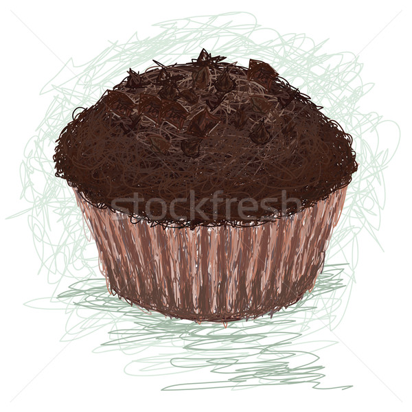 Illustratie chocolade muffin beker cake Stockfoto © jomaplaon