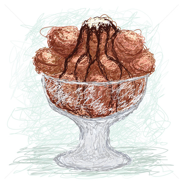 アイスクリーム カップ クローズアップ 実例 ボウル チョコレート ストックフォト © jomaplaon