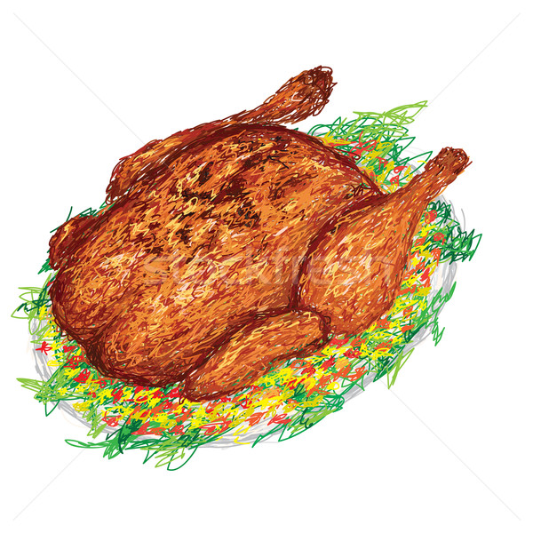 Zdjęcia stock: Kurczaka · ilustracja · tablicy