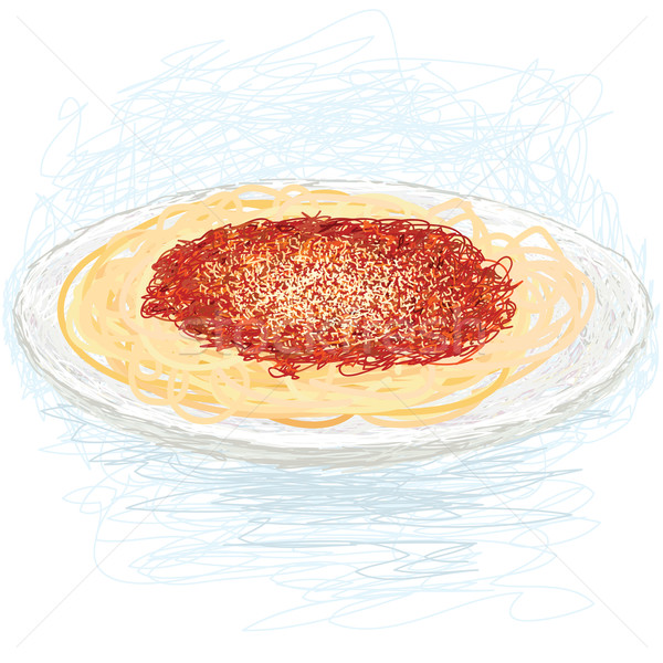 スパゲティ クローズアップ 実例 調理済みの トマトソース ストックフォト © jomaplaon