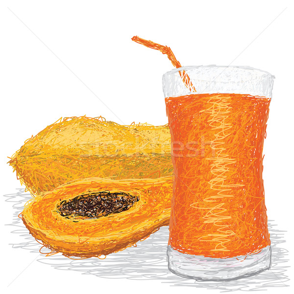 Foto stock: Jugo · primer · plano · ilustración · frescos · frutas · aislado