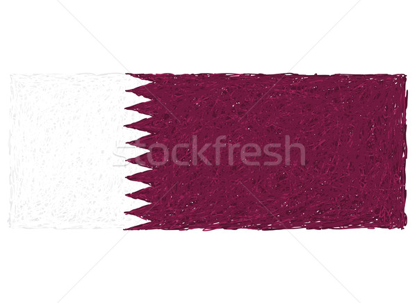 Bandera Katar dibujado a mano ilustración fondo Asia Foto stock © jomaplaon