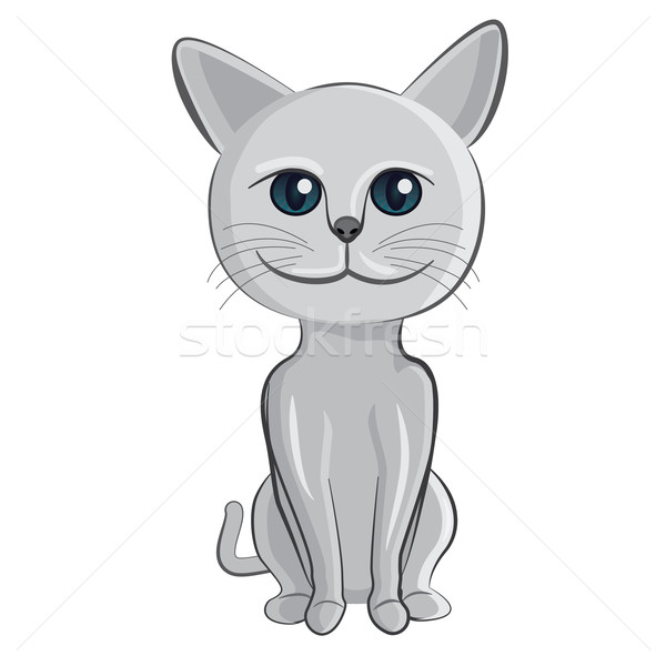 猫 漫画 実例 灰色の猫 座って ストックフォト © jomaplaon