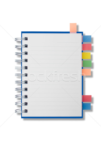 Foto stock: Mini · página · em · branco · caderno · membro · separado · negócio