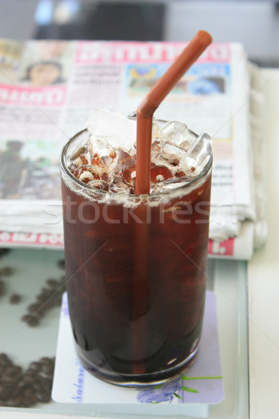 Ghiaccio caffè nero alimentare vetro bere cocktail Foto d'archivio © jomphong