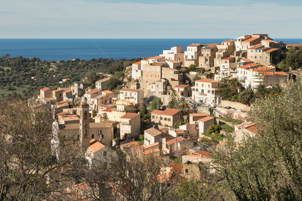 Aldeia região córsega casas telhados norte Foto stock © Joningall