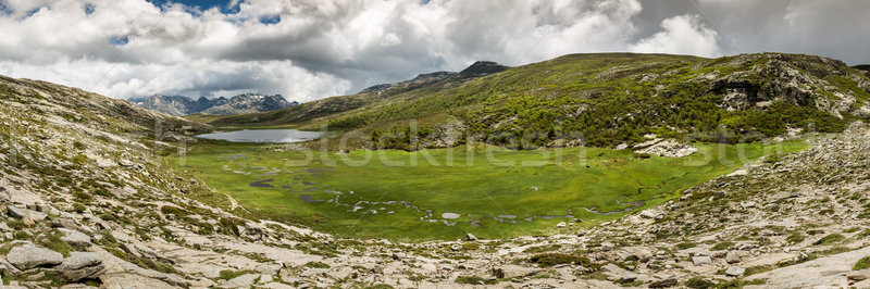 Panoramic view across Lac De Nino in Corsica Stock photo © Joningall