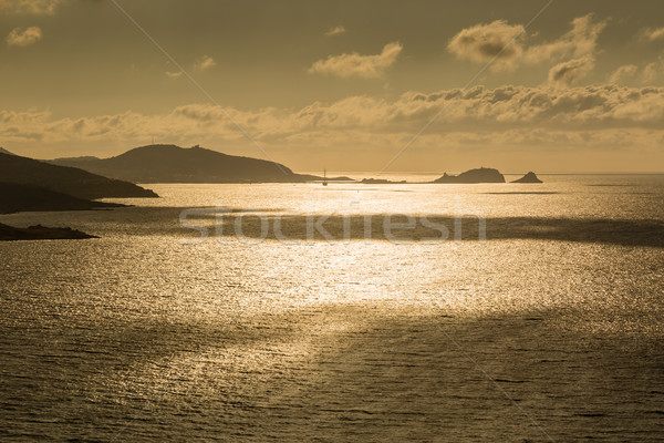 Evening sun over Ile Rousse in Corsica Stock photo © Joningall