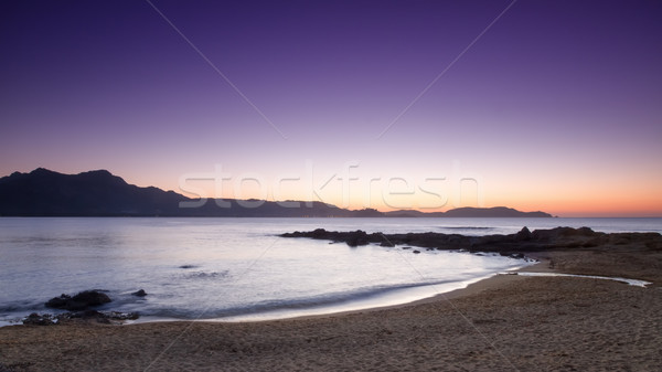 Paars zonsondergang corsica strand landschap zee Stockfoto © Joningall