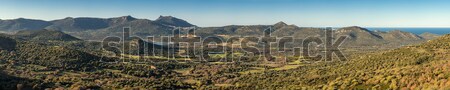 Panoramic of Reginu valley in Balagne region of Corsica Stock photo © Joningall