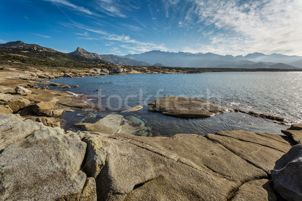 Corsican coastline and mountains at Punta Caldanu near Lumio Stock photo © Joningall