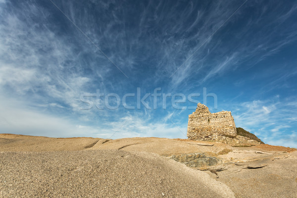 Genoese tower at Punta Caldanu near Lumio in Corsica Stock photo © Joningall