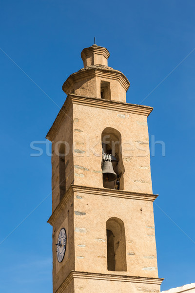 Church bell tower at Castifao in northern Corsica Stock photo © Joningall