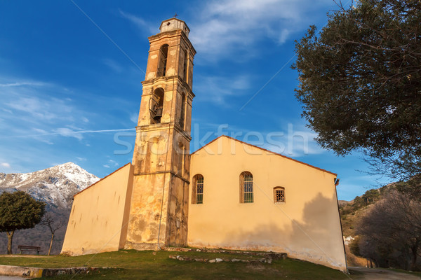 Chapel and bell tower near Pioggiola in Corsica Stock photo © Joningall