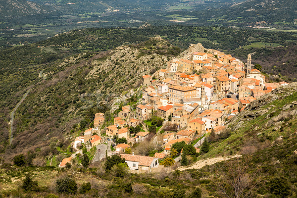 Stock photo: Village of Spelonato in Balagne region of Corsica