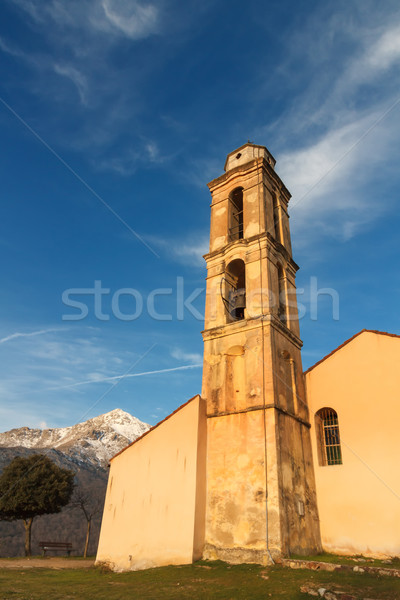 Stock photo: Chapel and bell tower near Pioggiola in Corsica