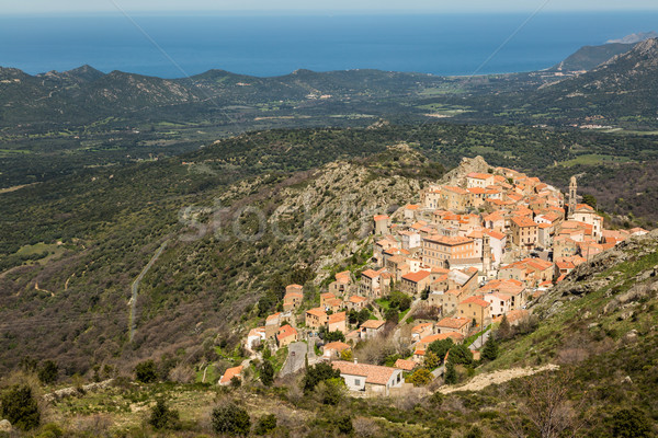 Village of Spelonato in Balagne region of Corsica Stock photo © Joningall