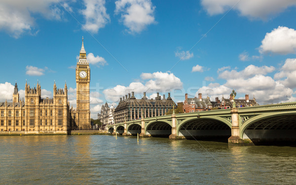 Big Ben Thames Westminster Brücke Häuser Parlament Stock foto © Joningall