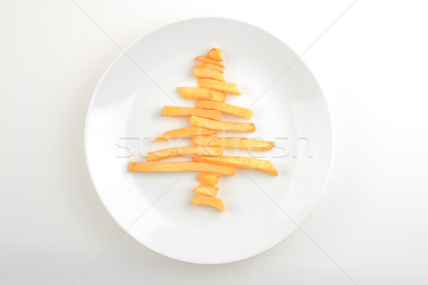 christmas tree from fried potatoes  Stock photo © jonnysek
