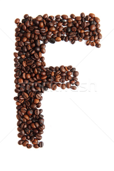 F - alphabet from coffee beans Stock photo © jonnysek
