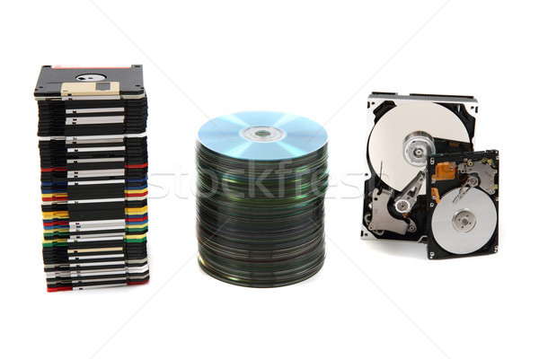  hdd, floppy, dvd and cd-rom  data background Stock photo © jonnysek