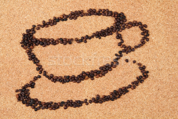 cup - coffee beans background Stock photo © jonnysek