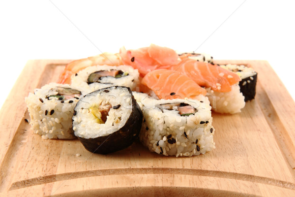 Geisha Sushi nice Essen Fisch japanisch Stock foto © jonnysek
