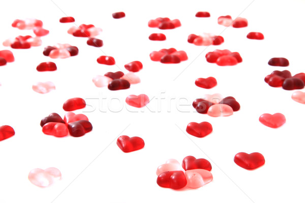 Cukorka édes szívek Valentin nap izolált fehér Stock fotó © jonnysek