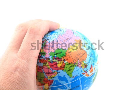 Erde menschlichen Hand isoliert weiß Welt Mann Stock foto © jonnysek
