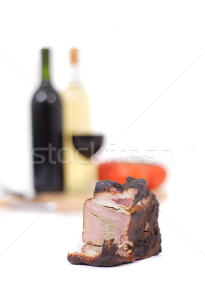 wine and smoked meat  Stock photo © jonnysek