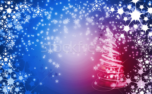 Stock photo: christmas background with snow flakes 