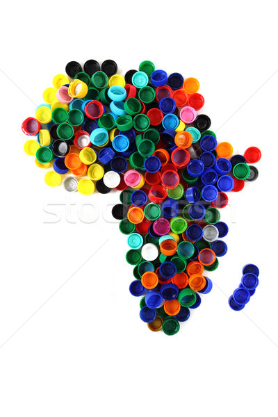 africa map from color plastic caps  Stock photo © jonnysek