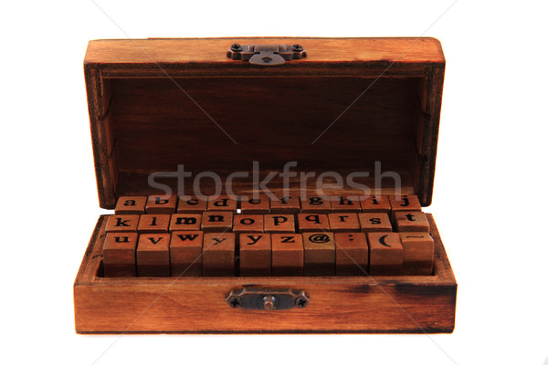 small wooden hand printer Stock photo © jonnysek