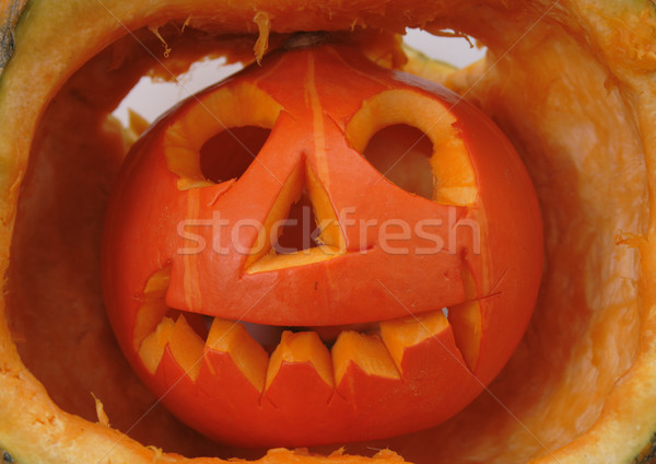 Halloween tök szép ünnep étel mosoly buli Stock fotó © jonnysek